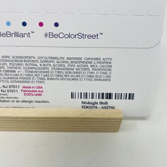 Color Street 100% Real Nail Polish Strips Midnight Shift Blue Glitter 16 Pieces - Picture 4 of 5